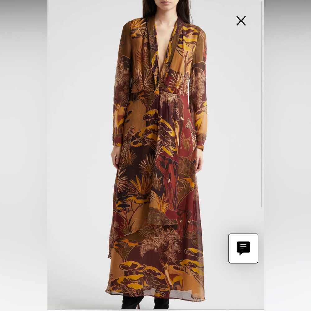 FARM Rio Savana Dream Long Sleeve Maxi Dress XS